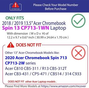 img 3 attached to 💠 mCover Hard Shell Case for Acer Chromebook Spin 13 CP713-1WN Series (2018/2019) - Aqua (Not Compatible with Other Acer Chromebooks)