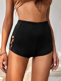 img 2 attached to Romwe Womens Shorts Workout Running Sports & Fitness