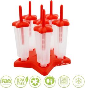 img 3 attached to 🍭 U.S. Kitchen Supply Jumbo Set of 18 Star Shaped Ice Pop Molds - Reusable USA Colored Ice Pop Makers for Healthy Kids Treats