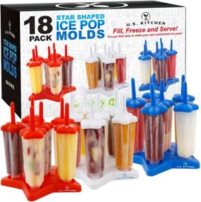 img 4 attached to 🍭 U.S. Kitchen Supply Jumbo Set of 18 Star Shaped Ice Pop Molds - Reusable USA Colored Ice Pop Makers for Healthy Kids Treats