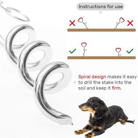 img 1 attached to 🐾 Heavy Duty Dog Tie Out Cable and Stake - Extra Long 20ft 30ft Dog Leash for Medium and Large Dogs - Tangle Free Rope Leash with Buffer Spring for Camping, Training, Hiking, and Yard Play