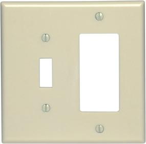 img 1 attached to 🔌 Leviton 80605-I Combination Wallplate: 2-Gang Toggle & Decora/GFCI Device, Ivory, Midway Size