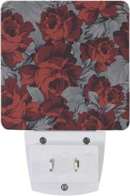img 1 attached to LORVIES Red Roses Plug in LED Night Light - Auto Sensor Dusk to Dawn Decorative Night for Bedroom, Bathroom, Kitchen, Hallway, Stairs, Baby's Room - Energy Saving