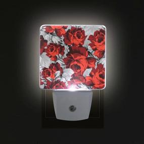 img 3 attached to LORVIES Red Roses Plug in LED Night Light - Auto Sensor Dusk to Dawn Decorative Night for Bedroom, Bathroom, Kitchen, Hallway, Stairs, Baby's Room - Energy Saving