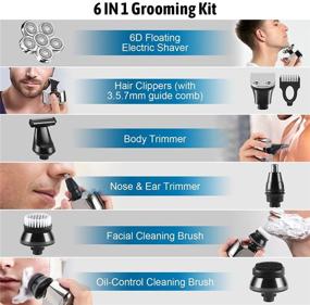 img 2 attached to 🪒 Silver Head Shaver for Bald Men - Electric Wet and Dry Razor for Head Shaving, Rechargeable and Waterproof Palm Grooming Kit