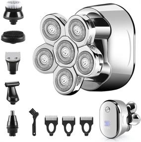 img 4 attached to 🪒 Silver Head Shaver for Bald Men - Electric Wet and Dry Razor for Head Shaving, Rechargeable and Waterproof Palm Grooming Kit