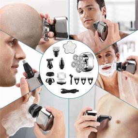 img 3 attached to 🪒 Silver Head Shaver for Bald Men - Electric Wet and Dry Razor for Head Shaving, Rechargeable and Waterproof Palm Grooming Kit