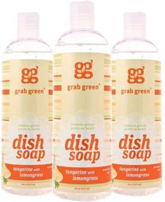 img 4 attached to 🍊 Grab Green Liquid Dish Soap, 16oz (Pack of 3), Tangerine Lemongrass Scent, Biodegradable, Plant-based, Grease Remover, Gentle on Hands