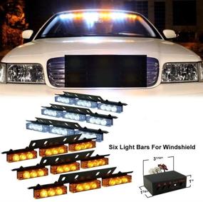 img 4 attached to DIYAH 54 LED High Intensity LED Light Bar Law Enforcement Emergency Hazard Warning Strobe Lights For Interior Dash Windshield (Amber And White)