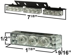 img 2 attached to DIYAH 54 LED High Intensity LED Light Bar Law Enforcement Emergency Hazard Warning Strobe Lights For Interior Dash Windshield (Amber And White)