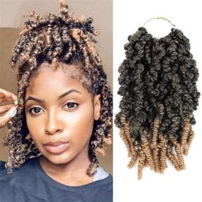 img 4 attached to 🌺 Волосы для прически «Весенний вихрь», 12 дюймов, 8 пакетов Passion Twist Crochet Hair для черных женщин, Предварительно закрученные хвойные косы Spring Twist, Наружные волосы с петлей, Расширения для волос с цветом T27#