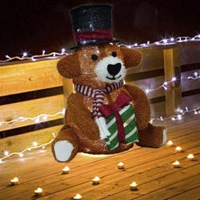 img 1 attached to 🎄 Lulu Home 24 Inch Collapsible Brown Bear Decoration: Stunning 48 LED Lighted Ornaments for Indoor/Outdoor Christmas Decor - Plug-in LED Brown Bear With Clear Lights for Yard & Holiday Ambiance