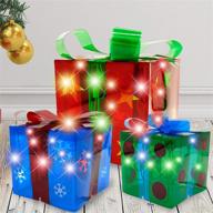 🎁 bring joy with joiedomi: christmas lighted gift boxes décor set for outdoor, indoor, and christmas tree decorations - set of 3 logo