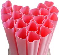 the best heart-shaped pink straws: moon jumbo smoothie straws, disposable & cute, individually wrapped plastic drinking straws for milkshake (50pcs) logo