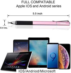 img 3 attached to 🖊️ 2021 Updated Universal Stylus Pens for Touch Screens (2 Pcs) - 2-in-1 Design - Compatible with All Cell Phones, Tablets, Laptops - 6 Replacement Tips Included (4 Disc Tips, 2 Fiber Tips)