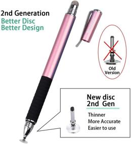 img 2 attached to 🖊️ 2021 Updated Universal Stylus Pens for Touch Screens (2 Pcs) - 2-in-1 Design - Compatible with All Cell Phones, Tablets, Laptops - 6 Replacement Tips Included (4 Disc Tips, 2 Fiber Tips)