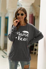 img 3 attached to 🐻 Vaise Women's Mama Bear Shirt: Casual Long Sleeve Tunics with Pockets