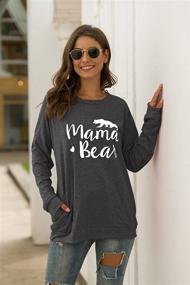 img 2 attached to 🐻 Vaise Women's Mama Bear Shirt: Casual Long Sleeve Tunics with Pockets