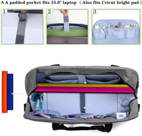 img 2 attached to 👜 Сумка Luxja для машины Cricut и аксессуаров, совместима с моделями Explore Air (Air2) и Maker - Серый.