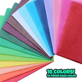 img 2 attached to 🎁 180 Sheets Tissue Paper Bulk - 18 Assorted Colored Gift Bag Wrapping Paper for DIY Crafts, Packaging, and Decorative Parties - 20x28 inch Art Colored Tissue Paper with Flower Tissue Paper Pom Poms