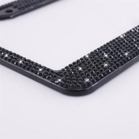 img 1 attached to Sparkling Rhinestone License Plate Frames - Set of 2 - Handcrafted, Waterproof Glitter Crystal License Plate Frames for Cars with 2 Holes - Includes Screws and Caps (Black & White Bowtie)