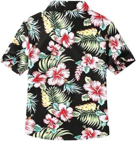 img 3 attached to 🌺 Floral Hawaiian Girls' Clothing with SSLR Sleeve Buttons