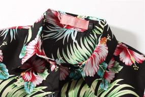 img 2 attached to 🌺 Floral Hawaiian Girls' Clothing with SSLR Sleeve Buttons