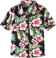 🌺 floral hawaiian girls' clothing with sslr sleeve buttons logo