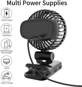 img 1 attached to 💨 Portable Clip-on Battery Operated Mini Fan with 3 Adjustable Speeds | Strong Airflow, 360° Rotation | Ideal for Travel, Indoors & Outdoors