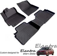 🚗 hyundai elantra 2021 waterproof car floor mats - all weather tpe liner set logo