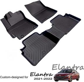 img 4 attached to 🚗 Hyundai Elantra 2021 Waterproof Car Floor Mats - All Weather TPE Liner Set