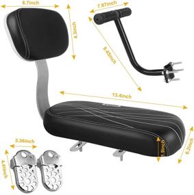 img 2 attached to 🚲 Samyoung Bicycle Rear Seat Cushion Armrest Footrest Set: Ultimate Safety and Comfort for Kids, Fits Adult Bikes - Black