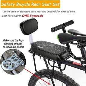 img 3 attached to 🚲 Samyoung Bicycle Rear Seat Cushion Armrest Footrest Set: Ultimate Safety and Comfort for Kids, Fits Adult Bikes - Black