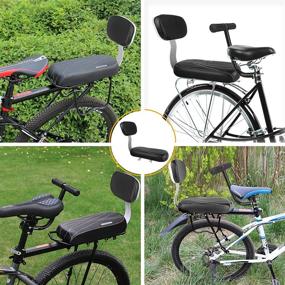 img 1 attached to 🚲 Samyoung Bicycle Rear Seat Cushion Armrest Footrest Set: Ultimate Safety and Comfort for Kids, Fits Adult Bikes - Black