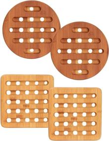 img 4 attached to 🔥 Home Intuition Bamboo Trivet Square: Stylish and Versatile Heat-resistant Kitchen Accessory