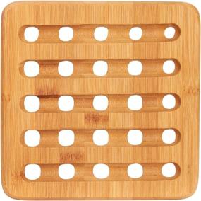 img 1 attached to 🔥 Home Intuition Bamboo Trivet Square: Stylish and Versatile Heat-resistant Kitchen Accessory