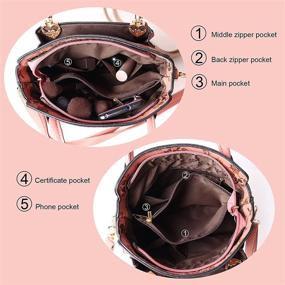 img 1 attached to 👜 Stylish Leather Satchel Handbag for Women: ELDA Shoulder Bag with Wallet