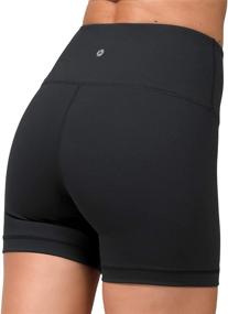 img 1 attached to 🩳 High Waist Power Flex Yoga Shorts - Tummy Control Biker Shorts for Women 2 Pack by 90 Degree By Reflex