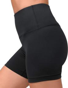 img 2 attached to 🩳 High Waist Power Flex Yoga Shorts - Tummy Control Biker Shorts for Women 2 Pack by 90 Degree By Reflex