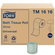 🧻 tork tm1616 universal bath tissue roll, 2-ply, white (case of 96 rolls, 500 sheets per roll, 48,000 sheets per case) logo