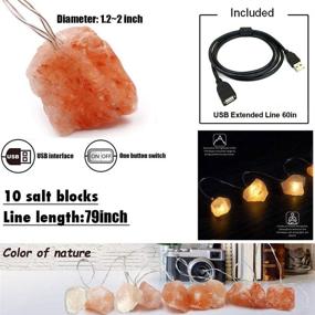 img 1 attached to 🧘 Himalayan Salt Lamp String Light with Rock: A Natural Hand Carved USB Fairy Lights Night Pink Salt Lamp for Bedroom, Office, Baby, and More!