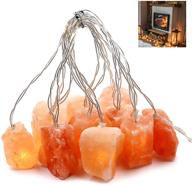 🧘 himalayan salt lamp string light with rock: a natural hand carved usb fairy lights night pink salt lamp for bedroom, office, baby, and more! логотип