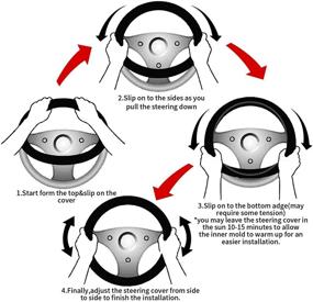 img 2 attached to Чехол для рулевого колеса из неопрена с африканскими этническими узорами - универсальный размер, 15 дюймов - антискользящая обивка для автомобиля