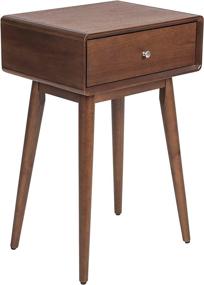 img 4 attached to 🛏️ Modern Accent Bedside Nightstand: Elle Decor Rory Mid-Century Side Table with One Drawer in Amber