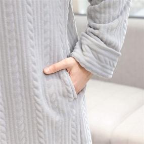 img 2 attached to 👚 BIFINI Women's Fleece Nightgown Pajamas for Adults