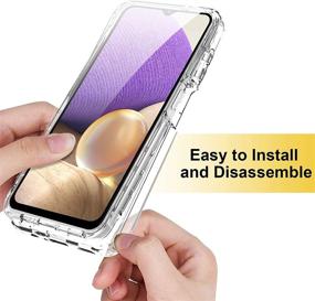 img 1 attached to 📱 Clear Full Body Rugged Cover for Samsung Galaxy A32 5G - Slim Shockproof Phone Bumper with 2 Tempered Glass Screen Protector - Hard PC+Soft TPU - (6.5'' 2021)