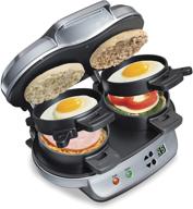 🍳 conveniently timed dual breakfast sandwich maker - hamilton beach 25490a, silver logo