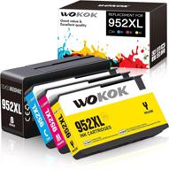 🖨️ wokok remanufactured ink cartridge replacement for hp 952xl ink cartridges combo pack, updated chips, hp officejet pro 8710 8720 8740 8730 8728 8702 7720 8210 8715 8216 8725 printer (4-pack) logo