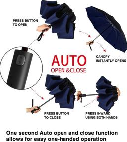 img 1 attached to ☂️ Inverted Windproof Umbrella: Compact, Automatic Folding Umbrellas