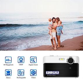 img 3 attached to 📷 40MP Rechargeable Pocket Travel Camera: High-Quality Images, Macro Function, 16X Digital Zoom, Slim Vintage Point and Shoot - Ideal for Teens and Seniors